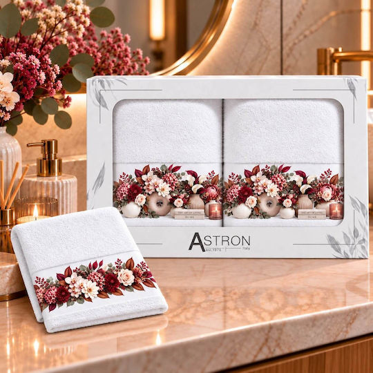 Astron Italy Σετ Πετσέτες Μπάνιου 3τμχ Bianca White Βάρους 500gr/m²