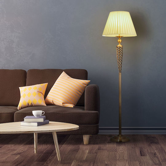 Relaxdays Floor Lamp Vintage Cream Copper 150 X 40 Cm