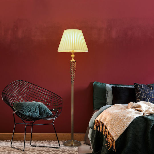 Relaxdays Floor Lamp Vintage Cream Copper 150 X 40 Cm
