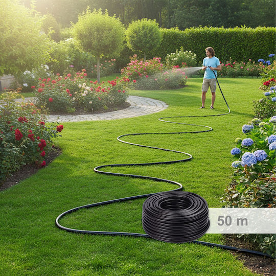 Furtun de grădină Relaxdays 10052148_1480 Compatibil cu Conectori de 1/2", Multistrat din PP, Presiune de Lucru 7 Bari, Presiune de Rupere 21 Bari, Rezistent la UV, De la 5°C la 60°C, Negru, Lungimi 20, 30, 50, 70, 100 m