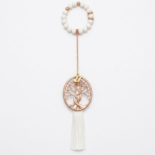 Grekas Handmade Hanging Lucky Charm Little Tree Rose Gold Stone 28cm