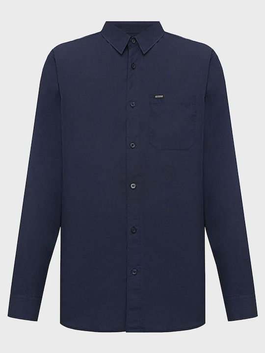 Guess Baumwollhemd Regular Fit Dunkelblau