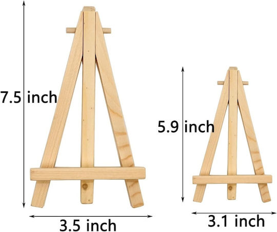 Set de 10 Șevalete Mici din Pin Natural 15 X 8 Cm 5.9 Inch pentru Fotografii, Pânze Mici, Numere de Masă pentru Nuntă, Punguțe, Carduri de Mulțumire, Cărți de Vizită, Proiecte Creative DIY