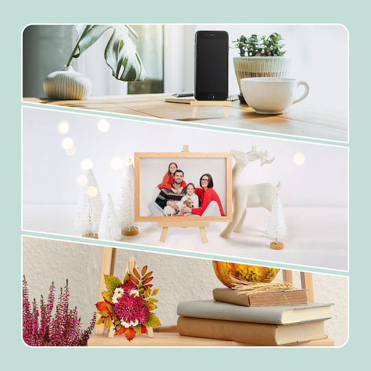 Set de 24 șevalete mini Relaxdays din lemn natural de pin 15,5 × 8 × 2 cm