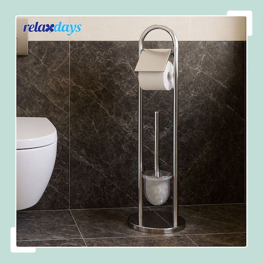 Relaxdays Επιτοίχιο Σετ Αξεσουάρ Μπάνιου Inox Γκρι