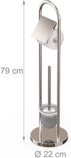 Relaxdays Επιτοίχιο Σετ Αξεσουάρ Μπάνιου Inox Γκρι