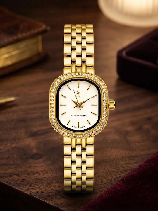 GG Luxe Ceas de Damă cu Baterie și Brățară din Oțel Auriu GG Luxe Ceas de Damă cu Baterie și Brățară din Oțel Auriu