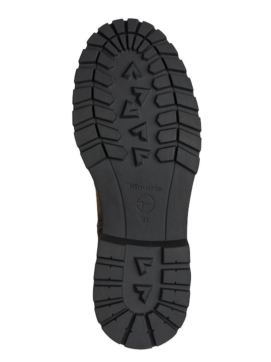 Grüne Damen-Lederstiefeletten