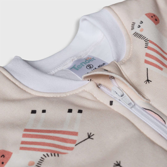 Tender Sac de dormit de primăvară cu picioare Classic 1 tog Eco Zebra Ecru