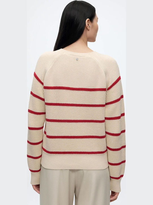 Γυναικείο Πουλόβερ Ριγέ Beige