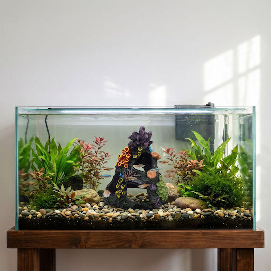 Relaxdays Aquariendekoration Riffkoralle Anthrazit Grün Rot