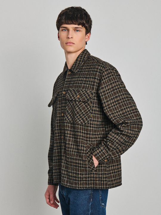 Lester Overshirt с Дълъг Ръкав, Стандартна Кройка, Кафяво Каре 61-118.056.Н0000