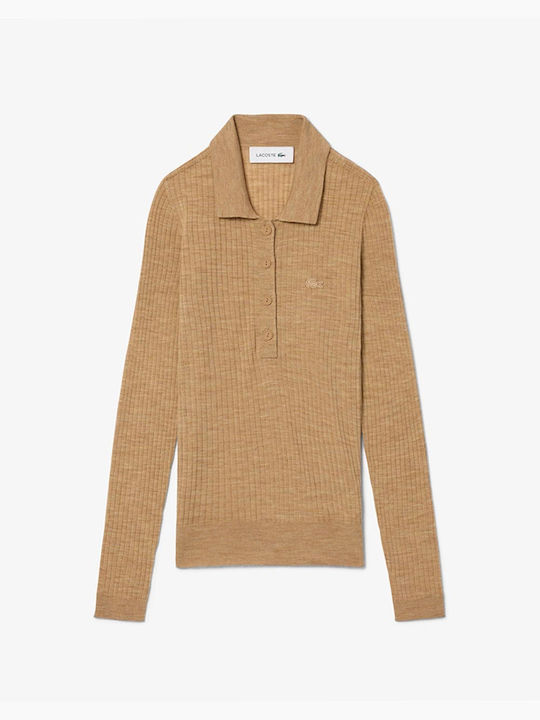 Women's Long-Sleeve Wool Sweater Beige