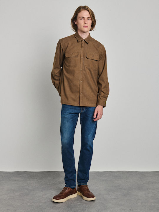 Adam Overshirt με Μακριά Μανίκια σε Κανονική Γραμμή Honey