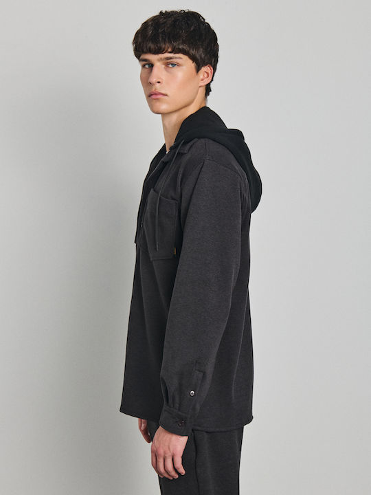 Justin Overshirt Gri cu Mânecă Lungă