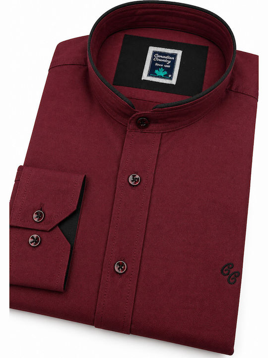 Long Sleeve Regular Fit Burgundy Shirt