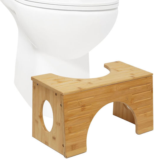 Scăunel Reglabil din Bambus pentru Toaletă Relaxdays Maro Deschis
