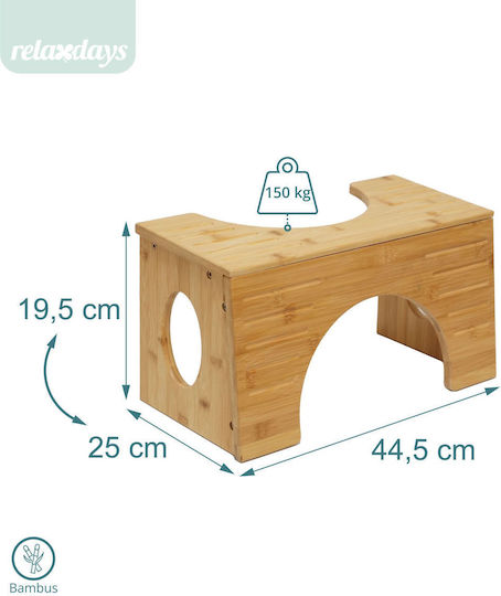 Scăunel Reglabil din Bambus pentru Toaletă Relaxdays Maro Deschis