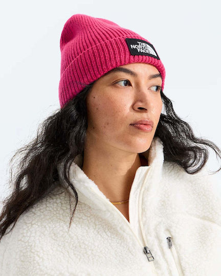 Unisex Beanie with Rib Knit in Fuchsia