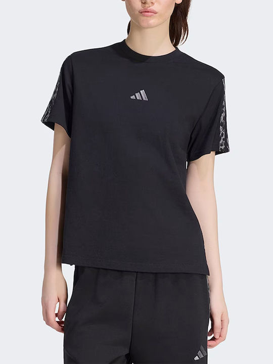 adidas W Aop 3s Дамска раирана тениска Black