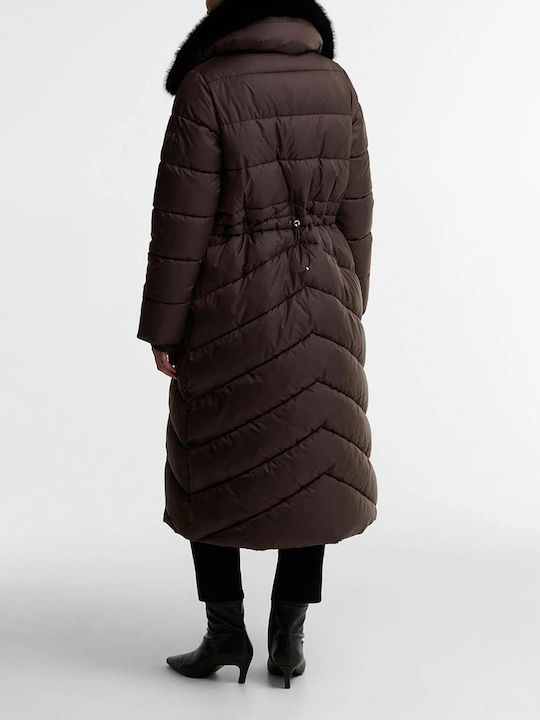 Barbour Cyrus Langer Damen-Pufferjacke für den Winter Dunkelbraun