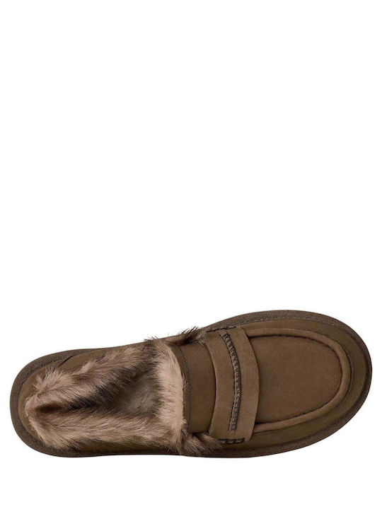 Ellis Damen Slip-Ons aus braunem Leder