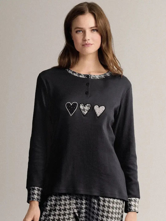 Infiore Winter Women's Black Pyjama Set