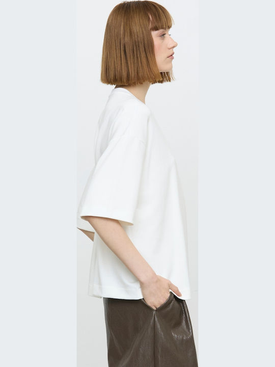 Damen-Oversize-T-Shirt Off-White