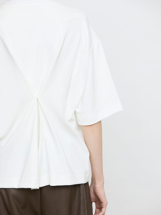 Damen-Oversize-T-Shirt Off-White