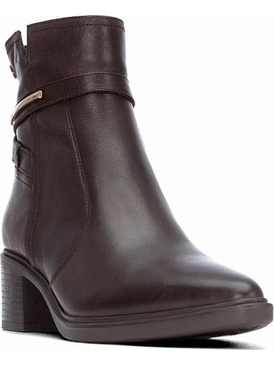 Braune Damen Lederstiefeletten