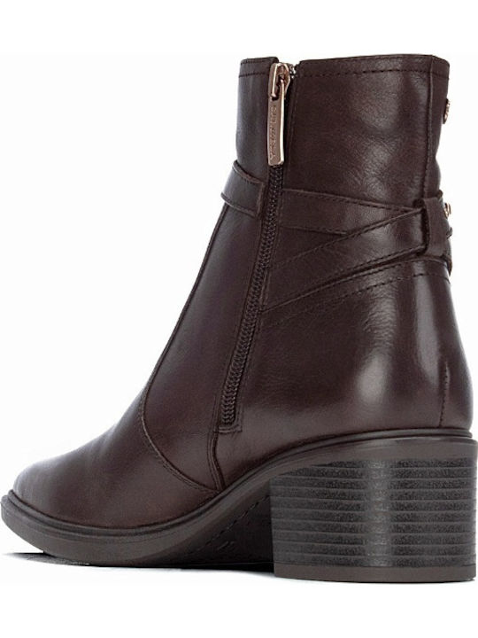 Braune Damen Lederstiefeletten