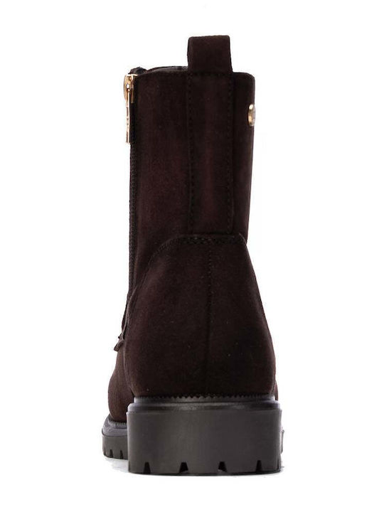 Vegan Suede Γυναικεία Αρβυλάκια Καφέ