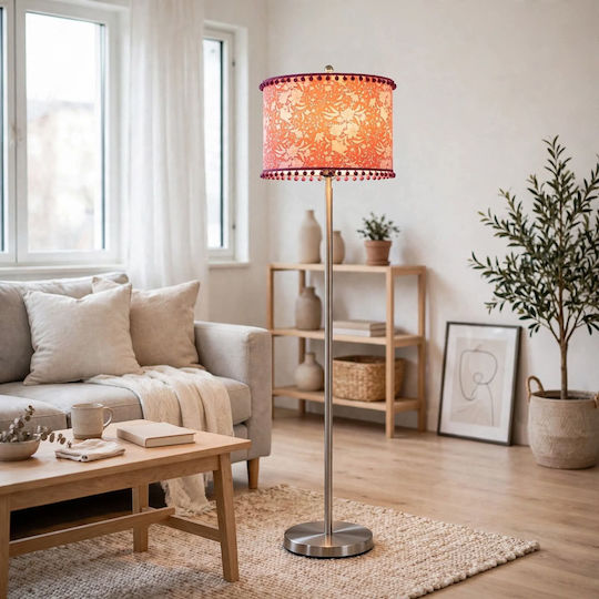 Stehlampe mit E27-Lampenfassung Rot