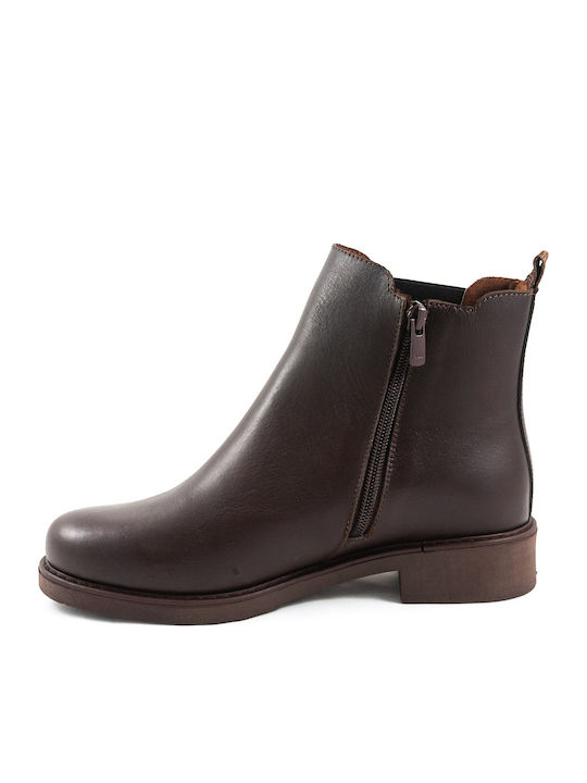 Leder Damen Stiefeletten Braun