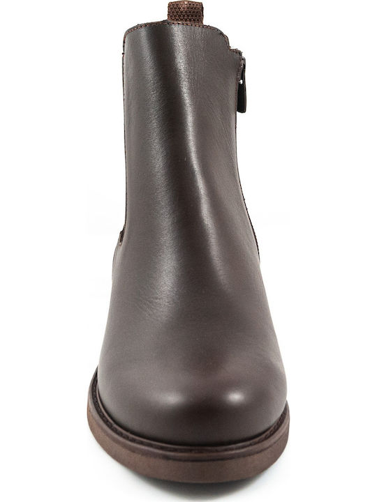 Leder Damen Stiefeletten Braun