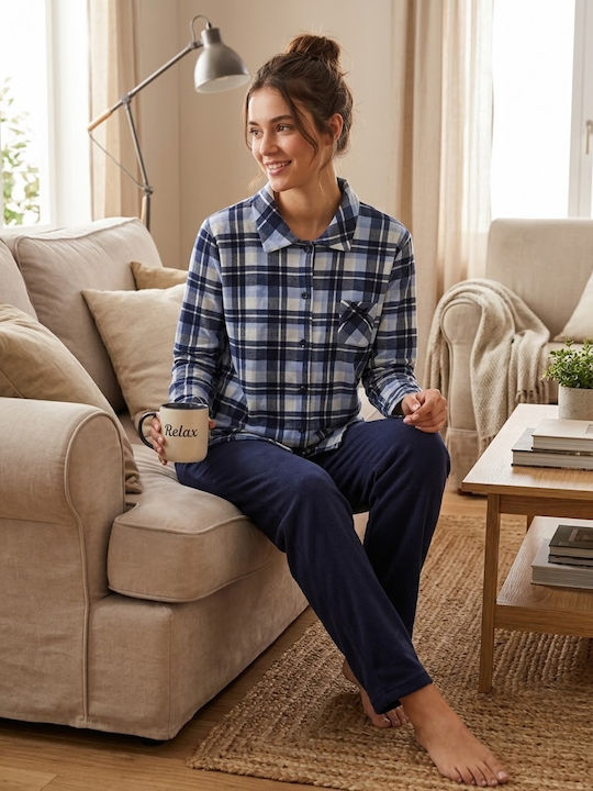 Relax Anatomic Winter Damen-Pyjama-Set Blau Relax Anatomic Winter Damen-Pyjama-Set Blau