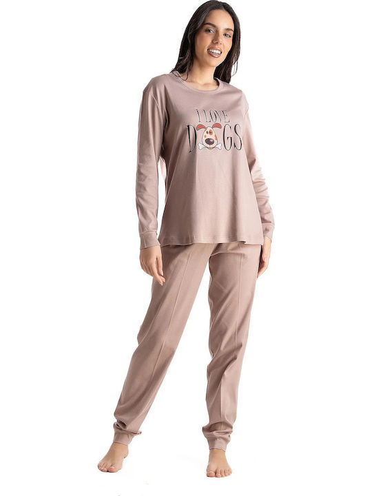Relax Anatomic Winterliches Damen-Pyjama-Set Beige 3426045-Beige Relax Anatomic Winterliches Damen-Pyjama-Set Beige 3426045-Beige