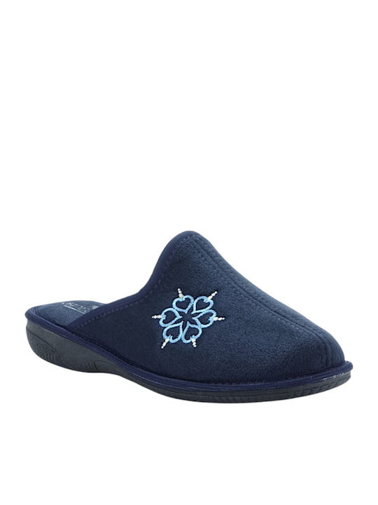 Blaue Damen-Hausschuhe für den Winter