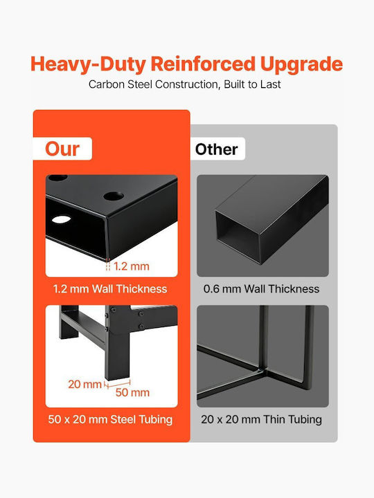 Vevor Schwarzes Metall-Kaminholzregal zur Holzaufbewahrung