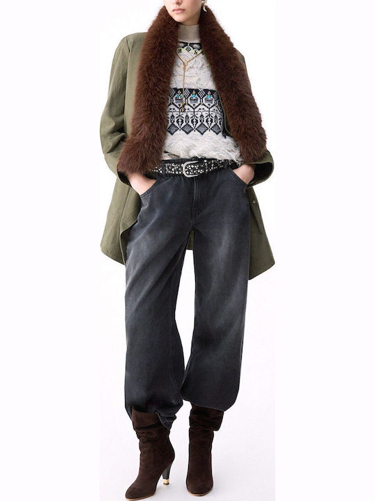Damen-Parka für den Winter in Olivbraun