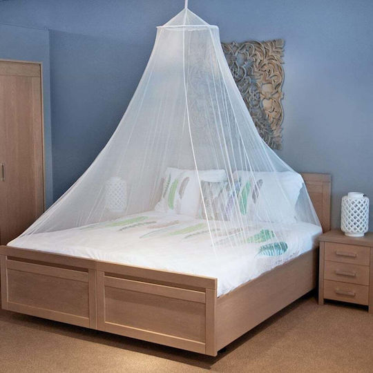 Plasă Antițânțari pentru Pat Dublu sau Single, Neutră, pentru Backpackeri, Fără Deschidere, Complet Închisă, Mărimea XL, 10.5 X 2.3 M, Instalare Simplă într-un Singur Punct, Plasă Densă Albă, Bază Elastică, Husă de Transport Inclusă