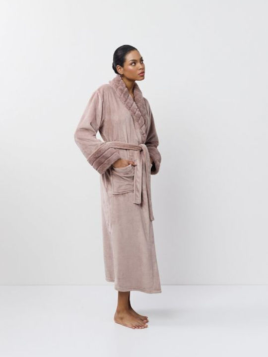 Aruelle Winter Damenrobe in Altrosa