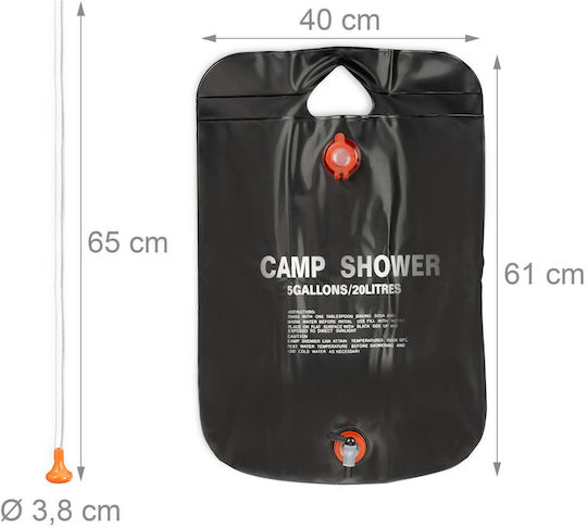 Relaxdays Camping Shower 20 Liters Black