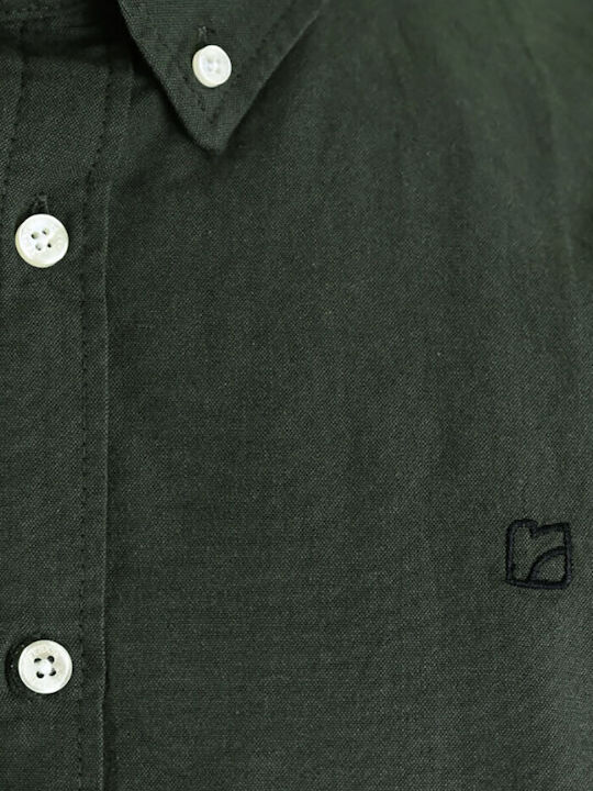 Langärmeliges Hemd in normaler Passform in Khaki