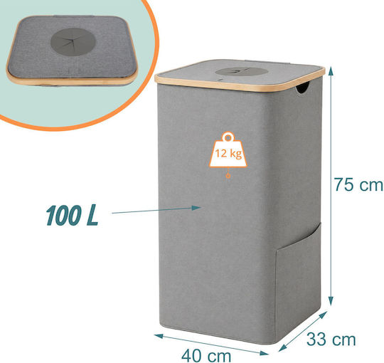 Relaxdays Coș de Reciclare din Plastic 100 l Gri