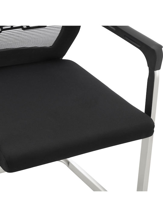 Chromatic Visitor Chair with Arms in Black 54x53x97cm 5 Pieces