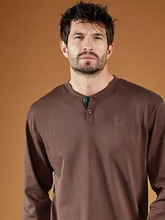 Paul Martin Зимна Мъжка Пижама Кафява Paul Martin Зимна Мъжка Пижама Кафява