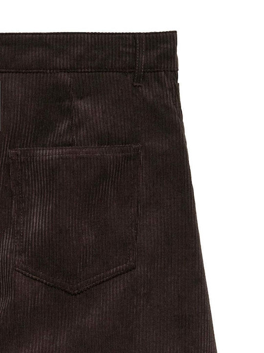 Vero Moda Women's High-Rise Fabric Trousers in a Wide Leg Chocolate Torte