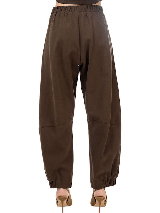 Moutaki Women's Fabric Trousers Brown