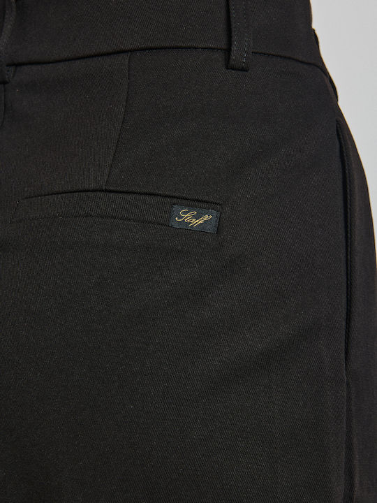 Women's Fabric Capri Trousers with a Slim Fit Black